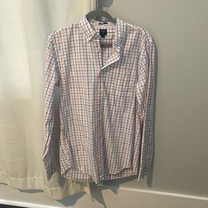 J. Crew Men's Blue & Pink Buttondown. Size: Medium.